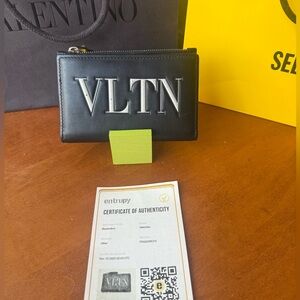 Valentino Bifold Logo Zip Cardholder